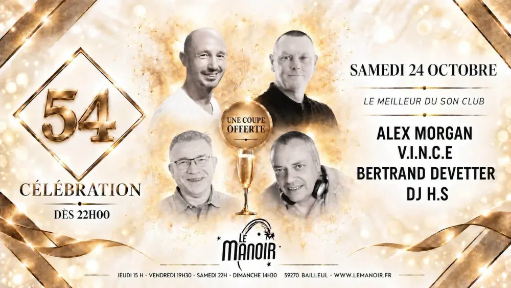 Soirée des 54 ans du Manoir 🪩 – 1 place offerte !